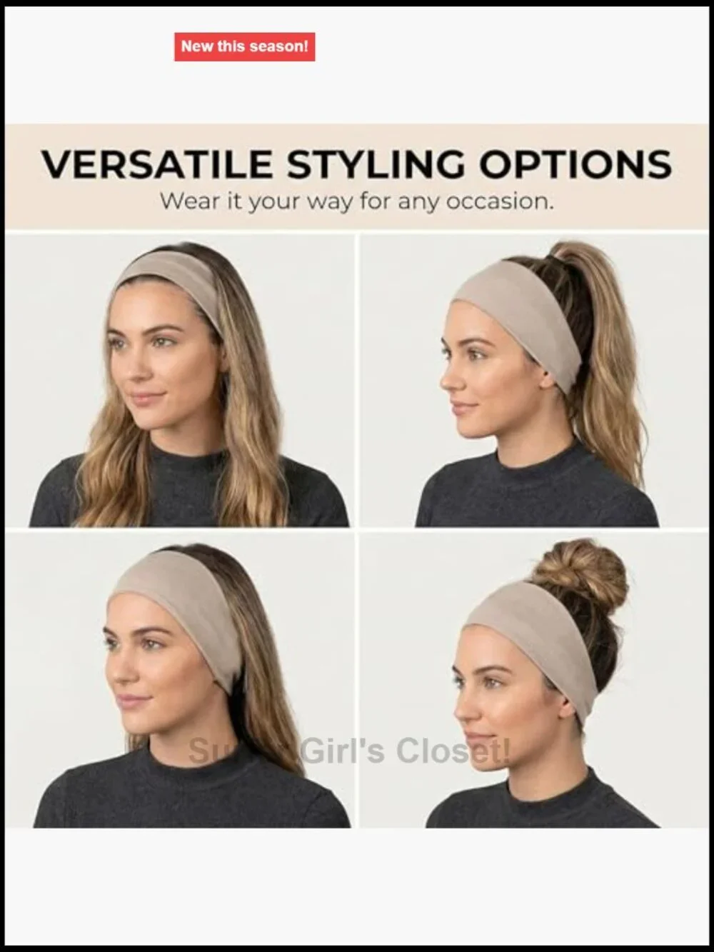 Non Slip Soft Wide Headbands - Sweat Wicking Stretchy for Yoga & Workouts